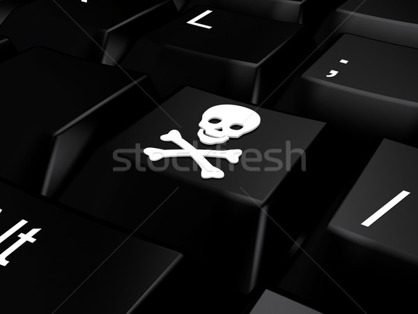 Keyboard with skull and bones Stock photo © blotty