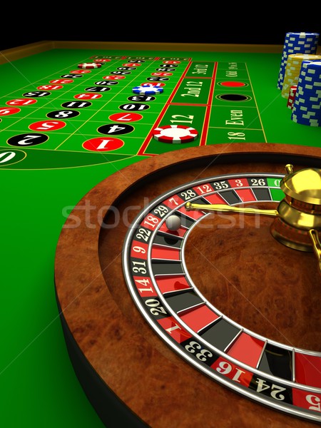 Casino roulette 3D rendu image table Photo stock © blotty