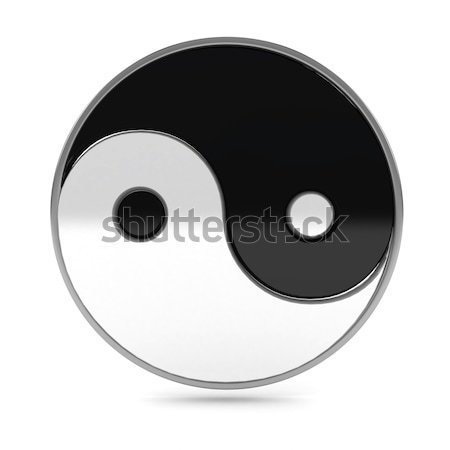 Yin yang symbol biały 3d budowy czarny Zdjęcia stock © blotty