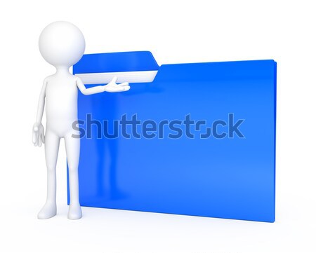 3d people - human character with folder. Stock photo © blotty