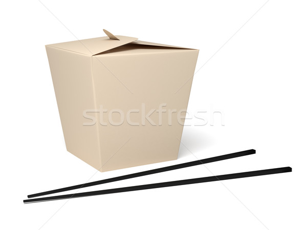 Chinese food box with white background Stock photo © blotty
