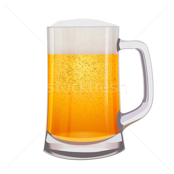 優秀 孤立 杯 啤酒 白 玻璃 商業照片 © blotty