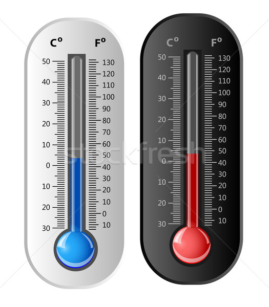 Hőmérő fehér fekete vektor celsius kék Stock fotó © blotty