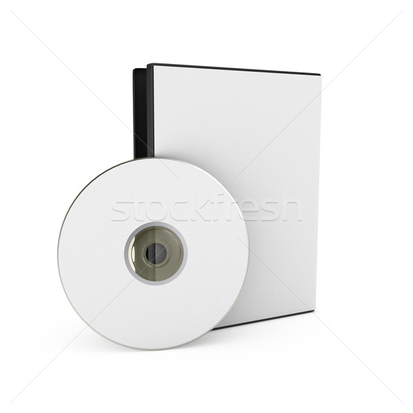 CD/DVD disk with box over white background Stock photo © blotty