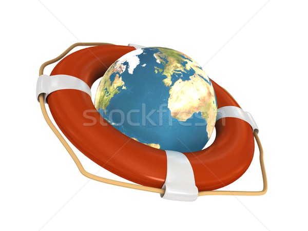 Life Belt with earth.  Stock photo © blotty