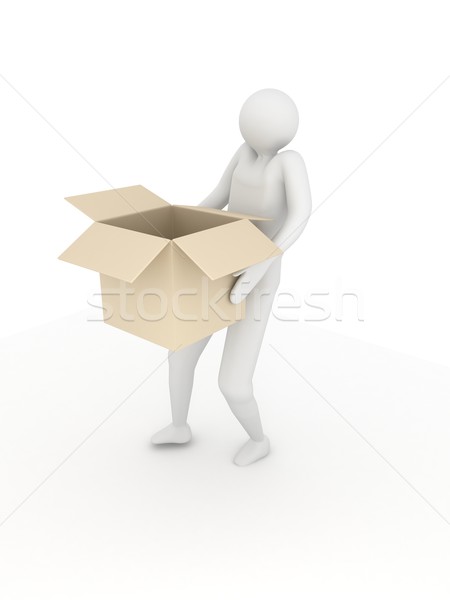 Foto stock: 3 · ª · persona · cuadro · blanco · 3d · negocios · compras