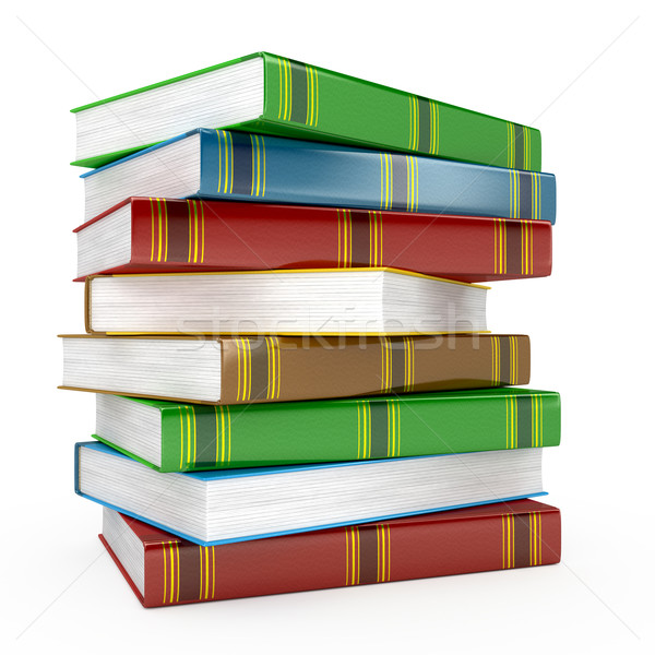 Pile of books on white background Stock photo © blotty