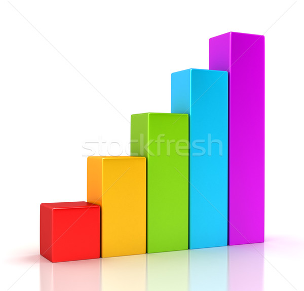 Business graph growth progress over white Stock photo © blotty