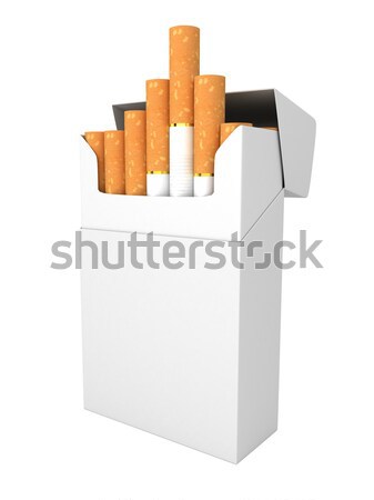 Foto stock: Abrir · completo · empacotar · cigarros · isolado · fundo