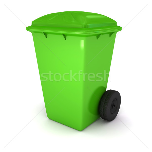 The green garbage container over white Stock photo © blotty