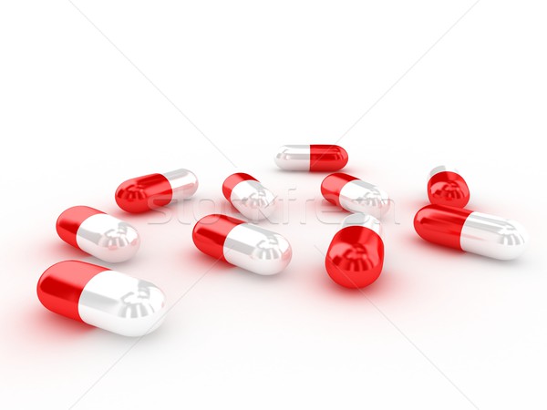 3d pills over white Stock photo © blotty