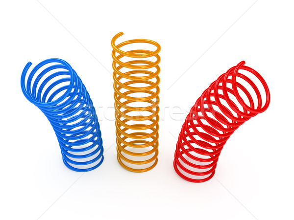 Color metal spring over white background Stock photo © blotty