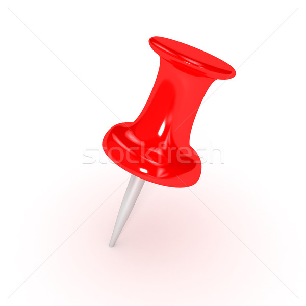 Stock photo: Red thumbtack over white background