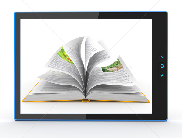 Ebook lettore libri 3D computer Foto d'archivio © blotty