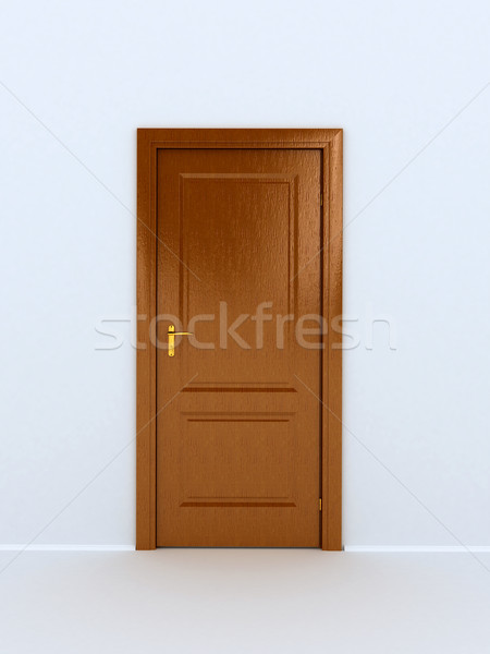 wooden door over white background Stock photo © blotty