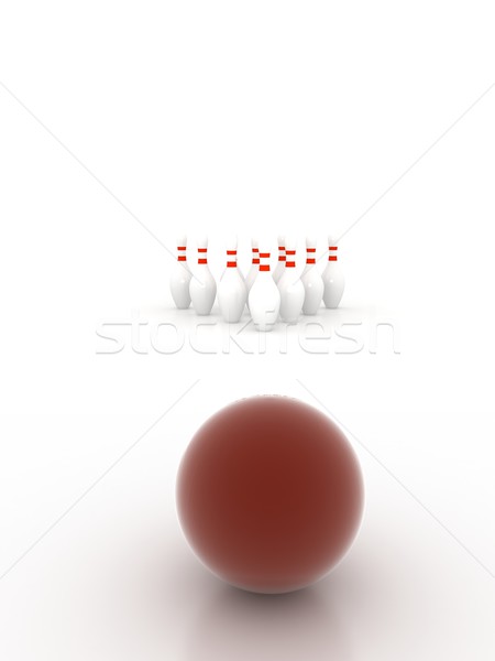 Bowling Pins on white background Stock photo © blotty