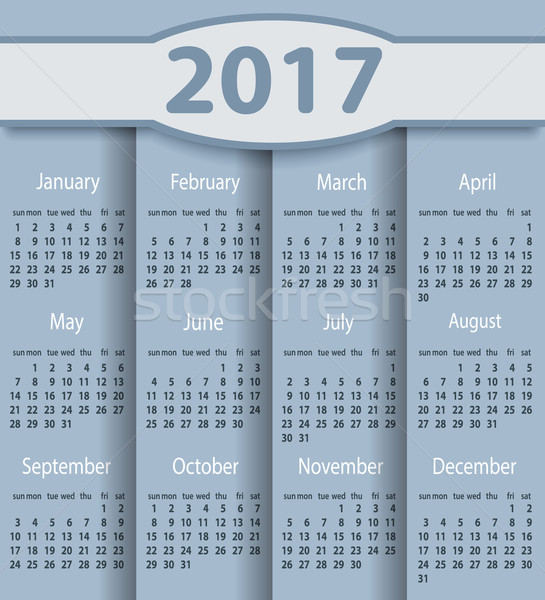 Calendar 2017 year vector design template. Stock photo © blotty