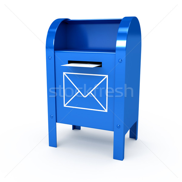 Metal renk posta kutusu beyaz kutu mektup Stok fotoğraf © blotty