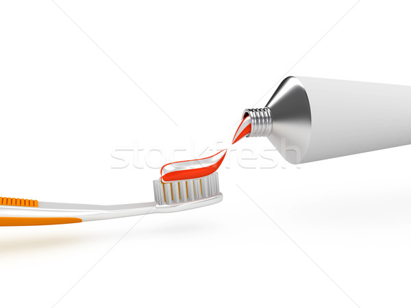 Tooth brush and paste Stock photo © blotty