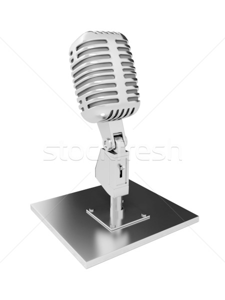 Retro metal microphone over white Stock photo © blotty