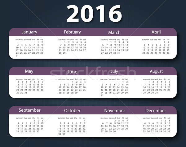 Calendar 2016 year vector design template. Stock photo © blotty