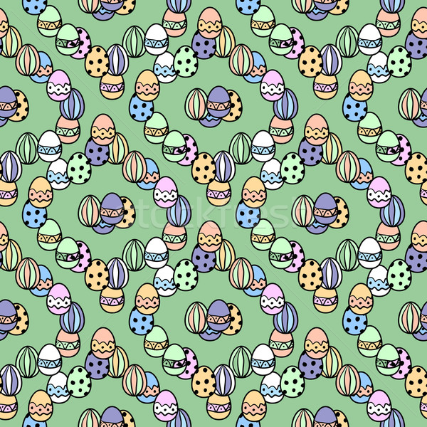 Easter egg seamless vector pattern. Stock photo © blotty