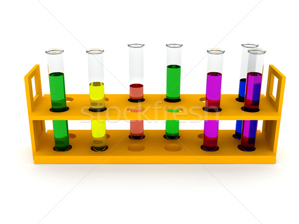 Test tubes any color over white Stock photo © blotty