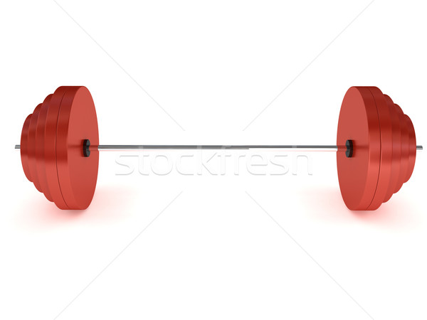 Barbell branco saúde metal vermelho músculo Foto stock © blotty