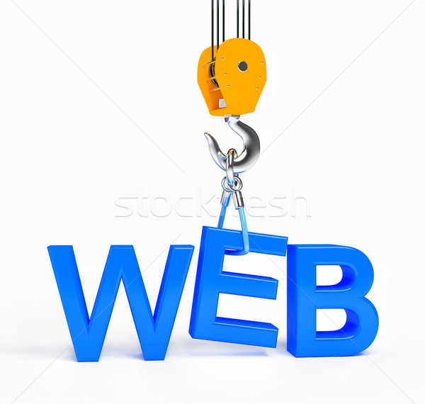 Stockfoto: Bouw · website · witte · 3d · render · computer · internet