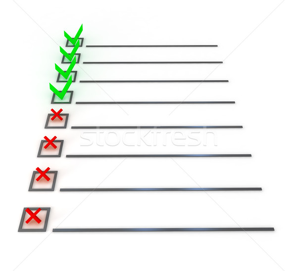 Controleren lijst symbool witte 3d render business Stockfoto © blotty