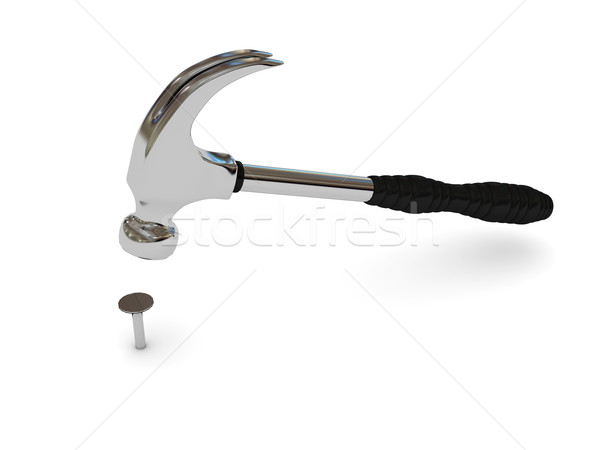 Stock photo: Iron hammer over white background