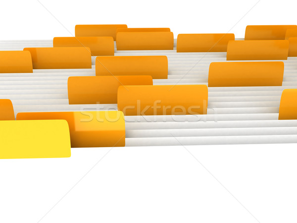 White folders with bookmarks over white background Stock photo © blotty