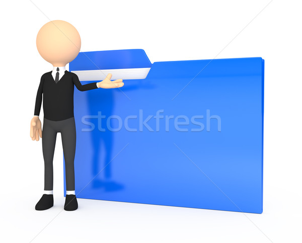3d people - human character with folder. Stock photo © blotty