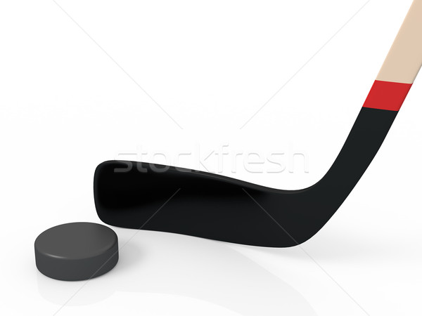 close up of an ice hockey stick and puck Stock photo © blotty
