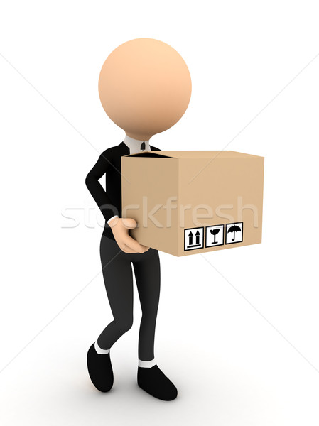 3d person with carton package Stock photo © blotty