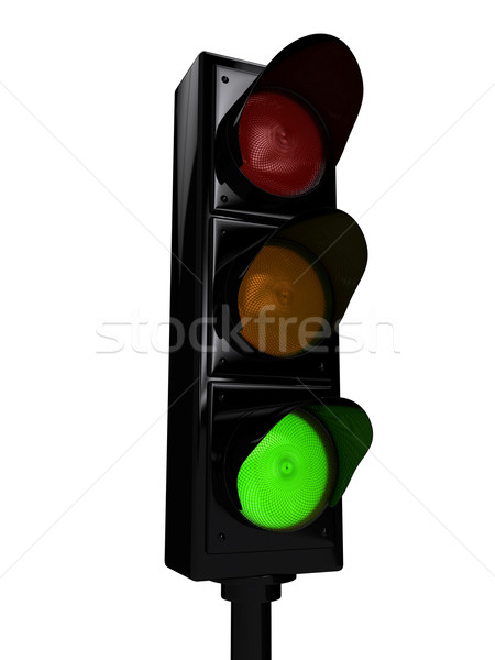 Traffic light over white background Stock photo © blotty