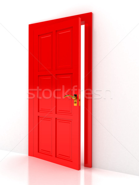 Rouge porte blanche ordinateur généré image [[stock_photo]] © blotty