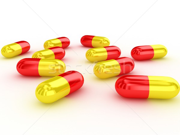 3d pills over white Stock photo © blotty