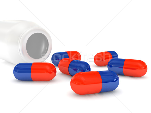 pills over white background Stock photo © blotty