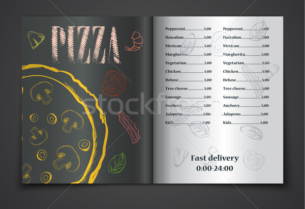 pizza food menu cafe brochure Stock photo © blotty