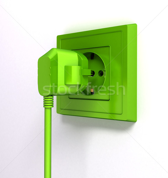Elektrische plug witte computer gegenereerde afbeelding Stockfoto © blotty
