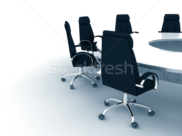 Business finanziellen Konferenz 3d render Büro Tabelle Stock foto © blotty