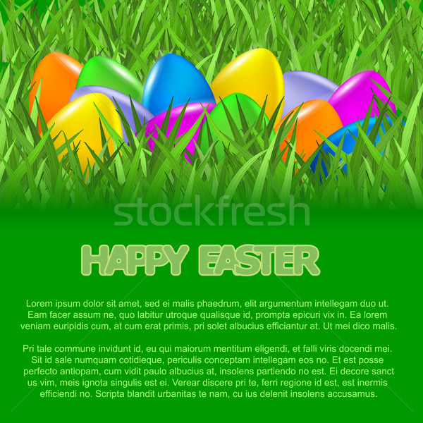 Easter background with colorful eggs Stock photo © blotty