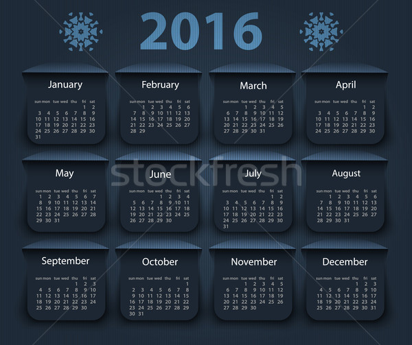 Calendar 2016 year vector design template. Stock photo © blotty