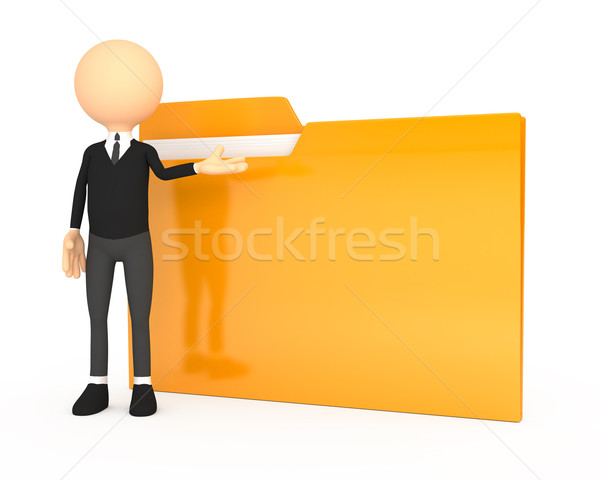 3d people - human character with folder. Stock photo © blotty