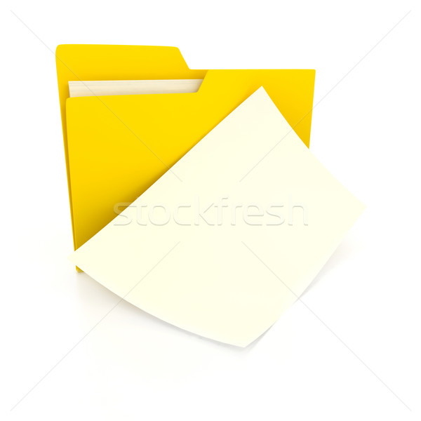 Foto stock: Carpeta · blanco · 3d · negocios · ordenador · papel