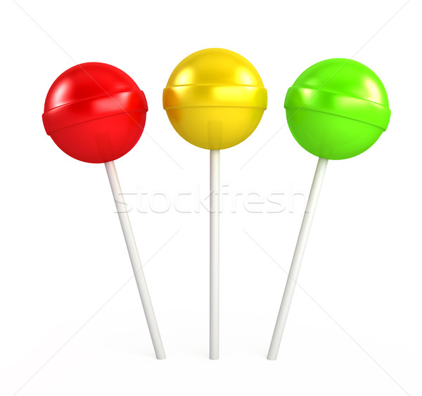 Red, yellow and green lollipop Stock photo © blotty