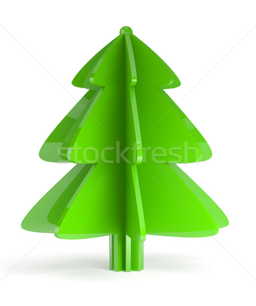 Stockfoto: Illustratie · kerstboom · witte · 3d · render · boom · abstract