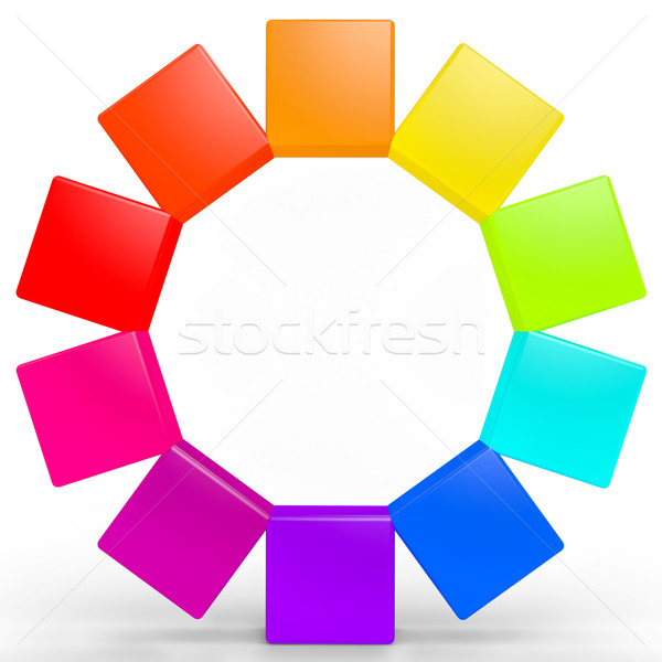 Abstract rainbow background with colored cubes Stock photo © blotty