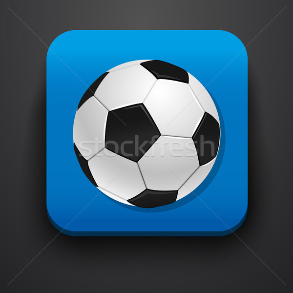 Voetbal symbool icon Blauw computer kantoor Stockfoto © blotty